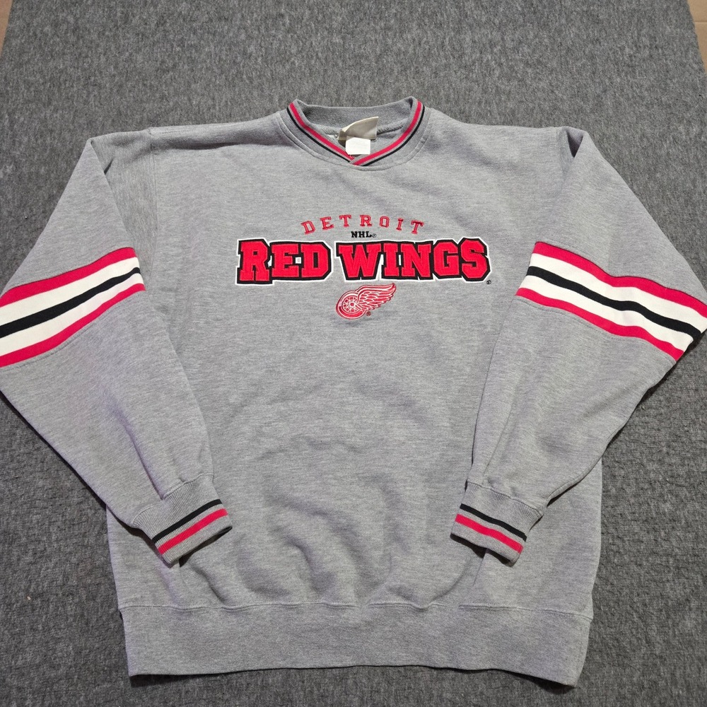 Lee Sport Vintage Detroit Red Wings Sweatshirt Mens Medium Gray NHL Hockey